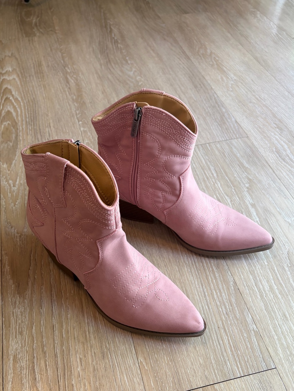 Pink Western Ankle Cowboy Boots - Picture 6 of 11